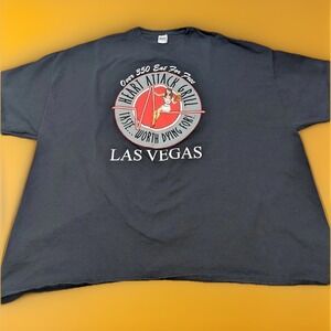 Las Vegas Heart Attack Grill T Shirt Men's XL Black Cotton Graphic Print